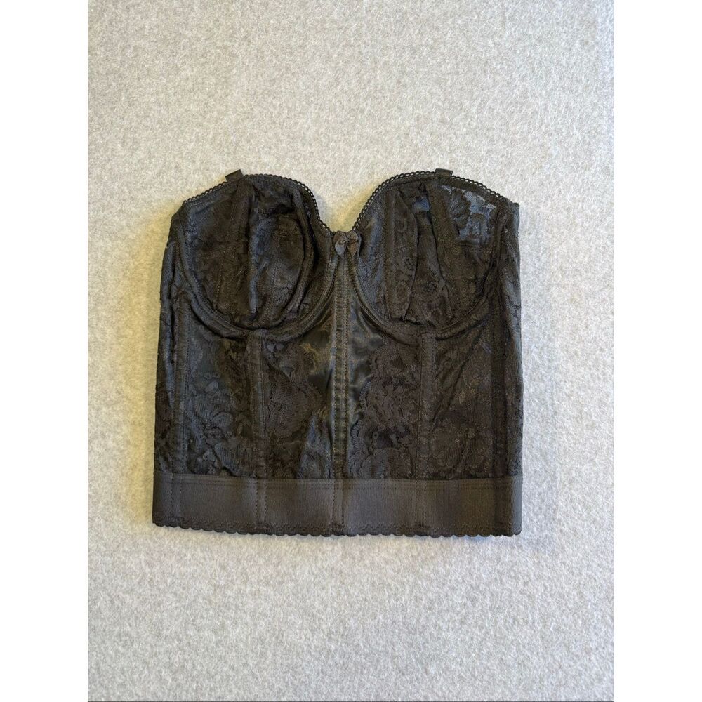 I owe to all goddess 80s black lace lingerie top 34D